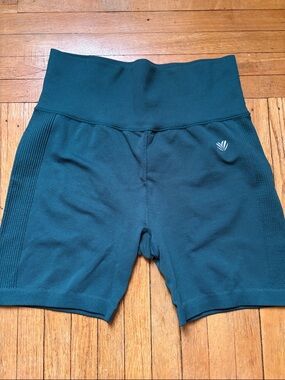 High-Waist Teal Forever 21 Active Bike Shorts